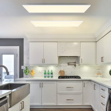Nettlife LED Panel Deckenleuchte Dimmbar mit Fernbedienung 48W 120 * 30CM Rechteckig, LED fest integriert, Warmweiß Neutralweiß Kaltweiß, Wohnzimmer Schlafzimmer Küche Flur Büro