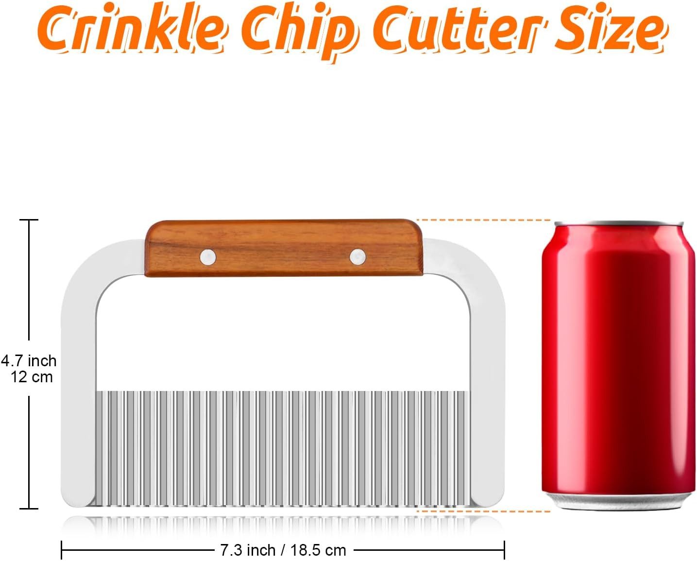 FELIXLEO Obstschneider 2er Set Wellenmesser Edelstahl Pommes Frites Kartoffelschneider, (1-tlg) – Bild 3 von 5