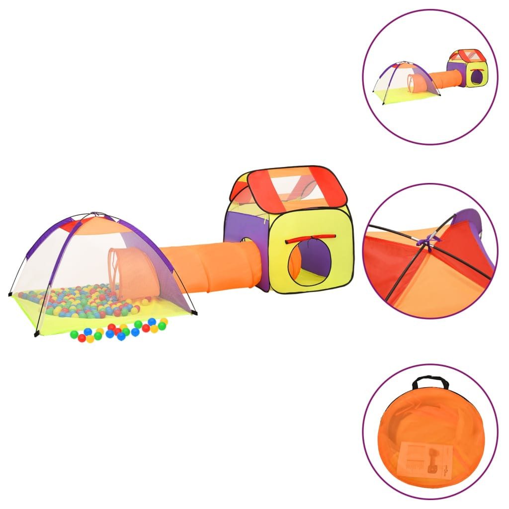 Spielzelt Spielzelt für Kinder Mehrfarbig 338x123x111 cm Bällebad Tunnelzelt