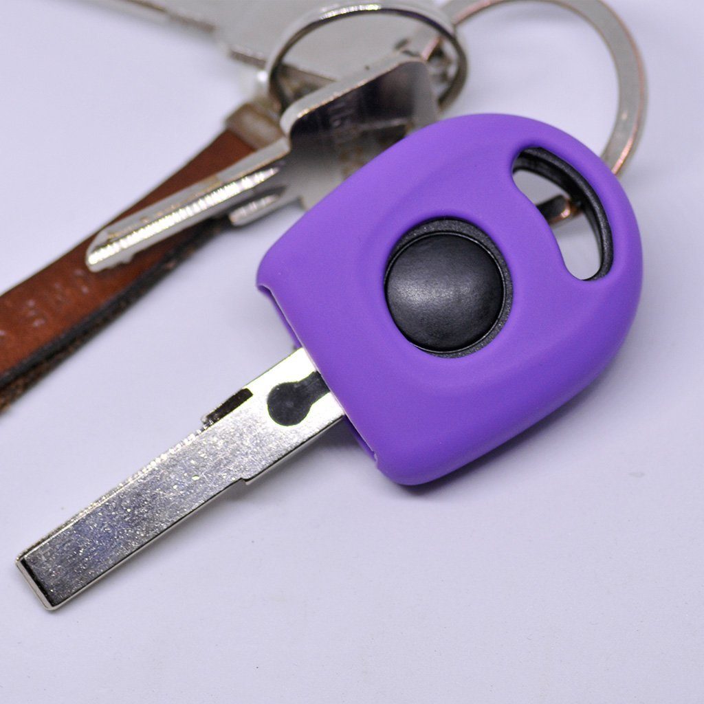 mt-key Schlüsseltasche Autoschlüssel Softcase Silikon Schutzhülle Lila, für VW SEAT Skoda alle Modelle Startschlüssel | Schlüsseltaschen