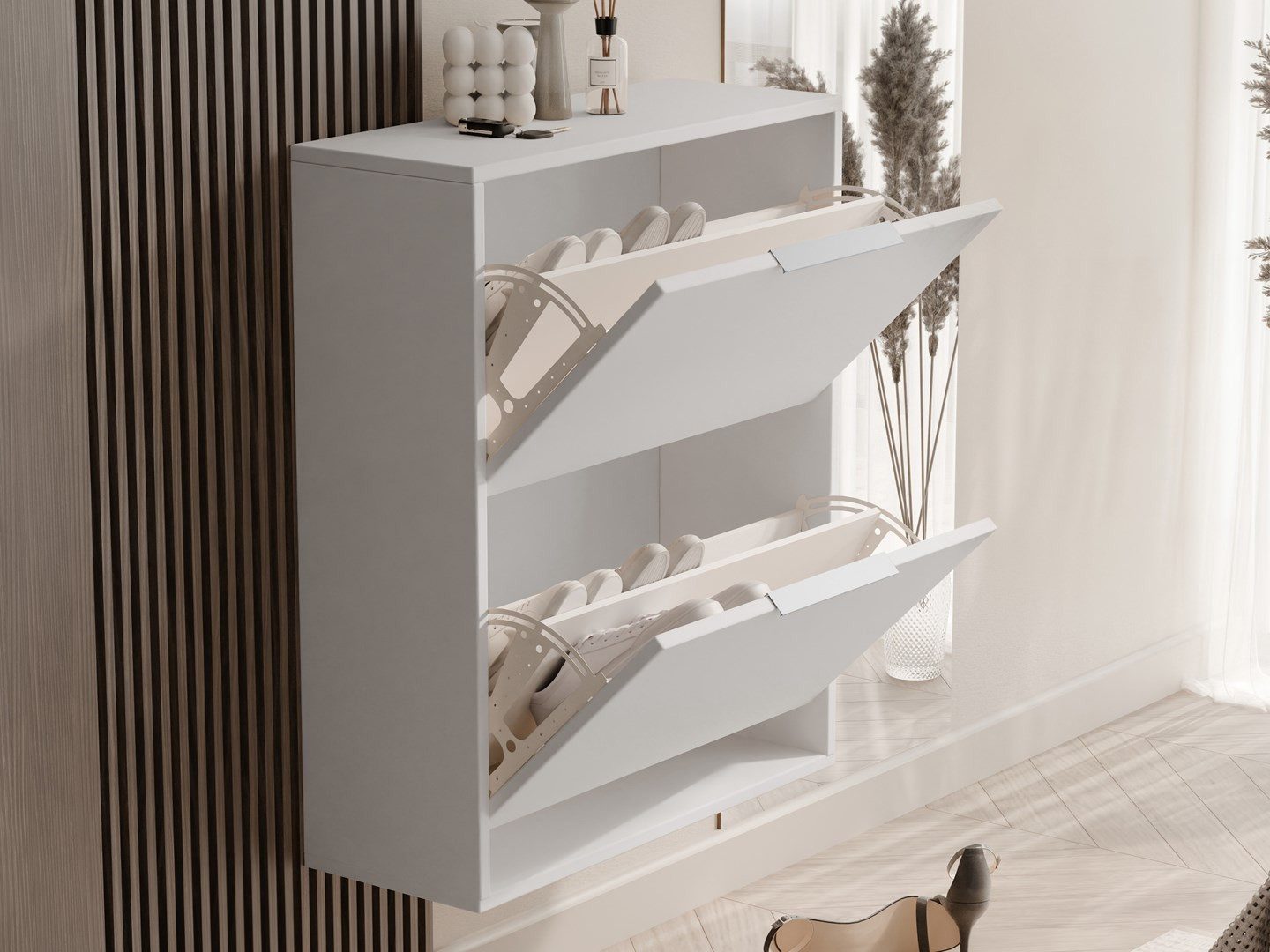 Beautysofa Schuhschrank MUNO mit 2 Türen (verschiedene Farbvarianten zur Auswahl)