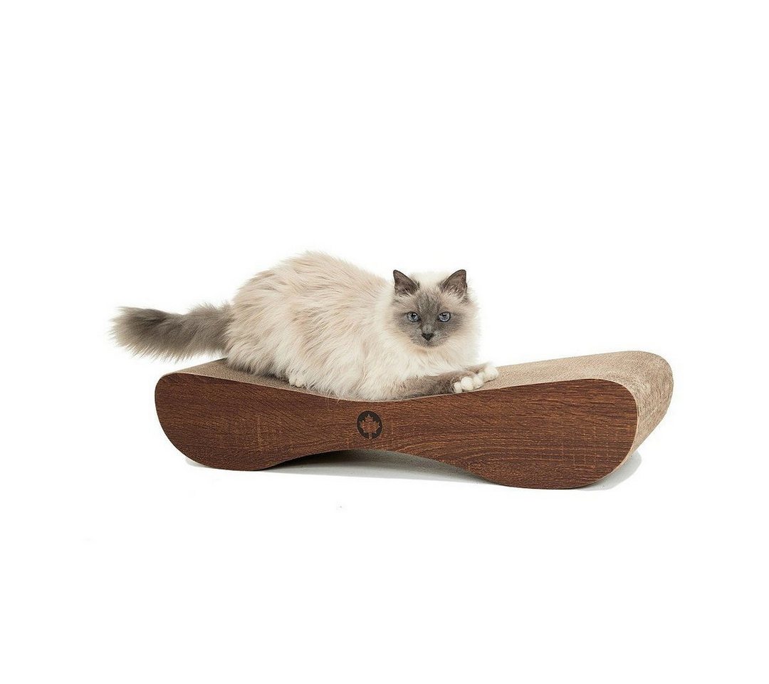 Canadian Cat Company Kratzpappe Satellite 2.0 - braun, (Qualitäts-Kratzbrett, 1-tlg., XL Kratzmöbel mit Katzenminze), ergonomische Form