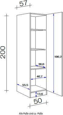 Flex-Well Seitenschrank Lucca (B x H x T) 50 x 200 x 57 cm, für viel Stauraum