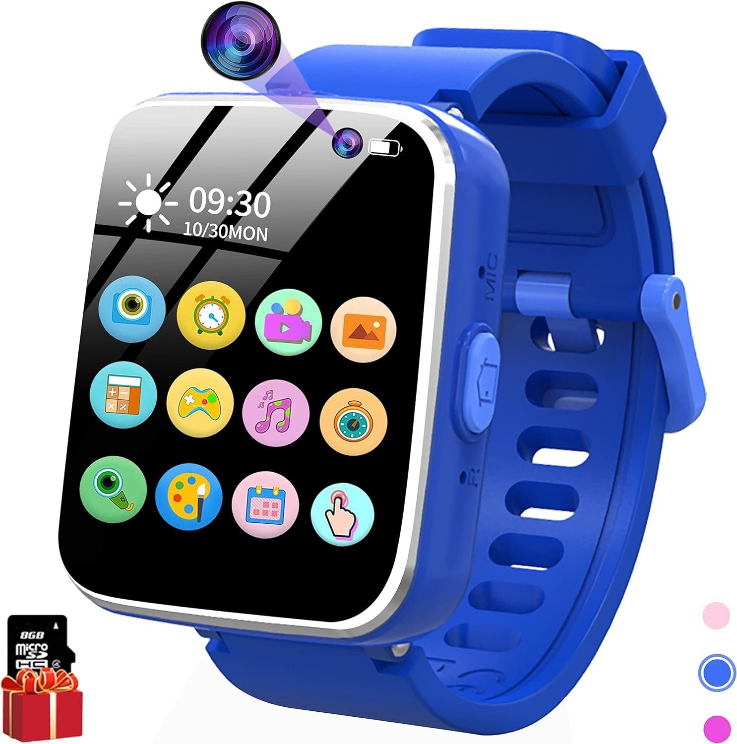 JUBUNRER Smartwatch (SIM Karte), Uhr Mädchen Telefonieren Handy Wecker  -Kamera Musik Spiele -Rekorder