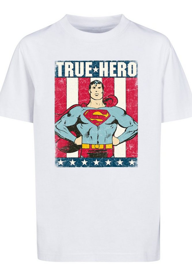 F4NT4STIC T-Shirt T-Shirt DC Comics Superman True Hero Superheld Unisex  Kinder,Premium Merch,Jungen,Mädchen,Bedruckt