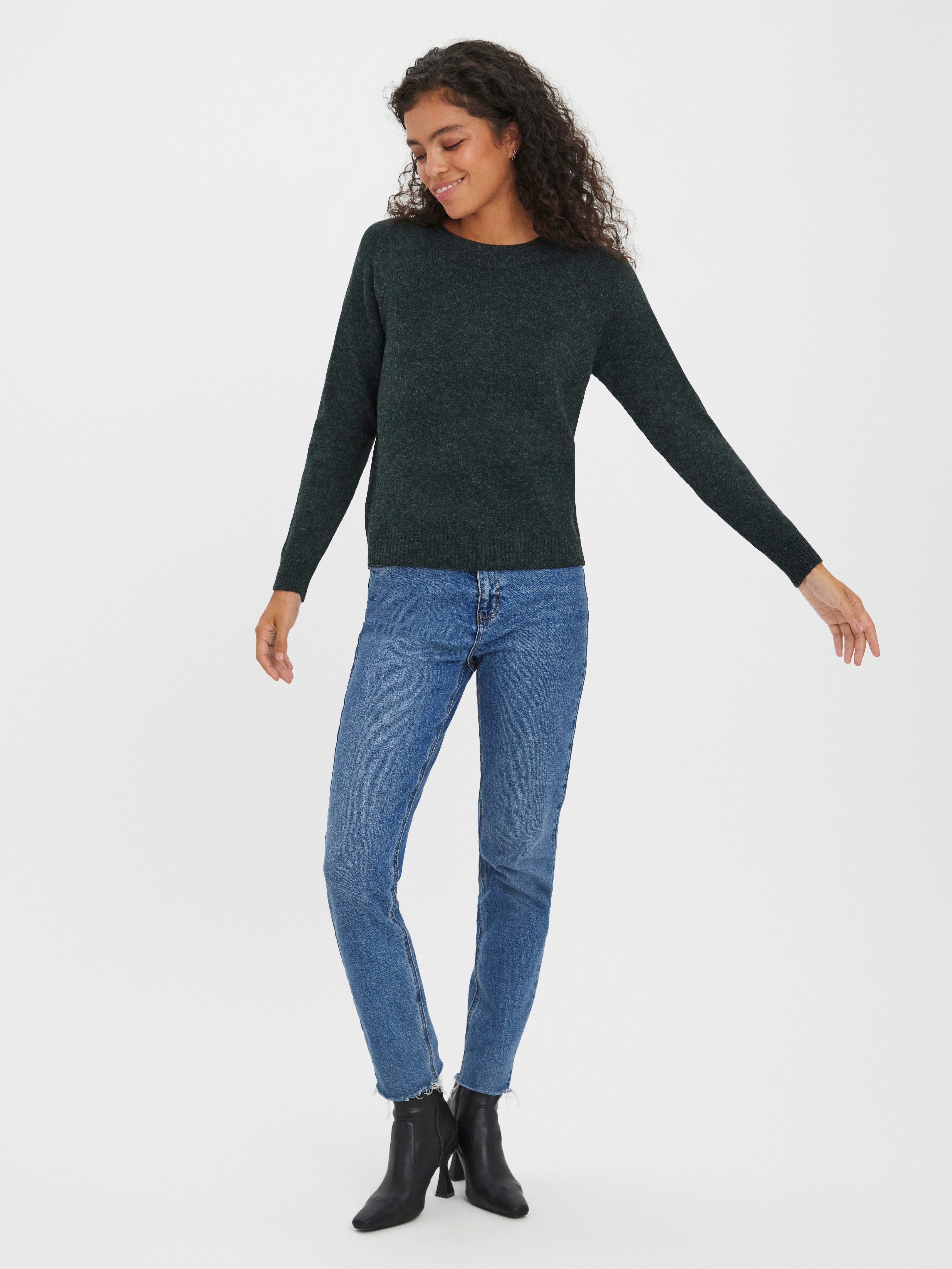 Vero Moda Rundhalspullover VMDOFFY LS O-NECK BLOUSE GA NOOS Materialmix, regular fit