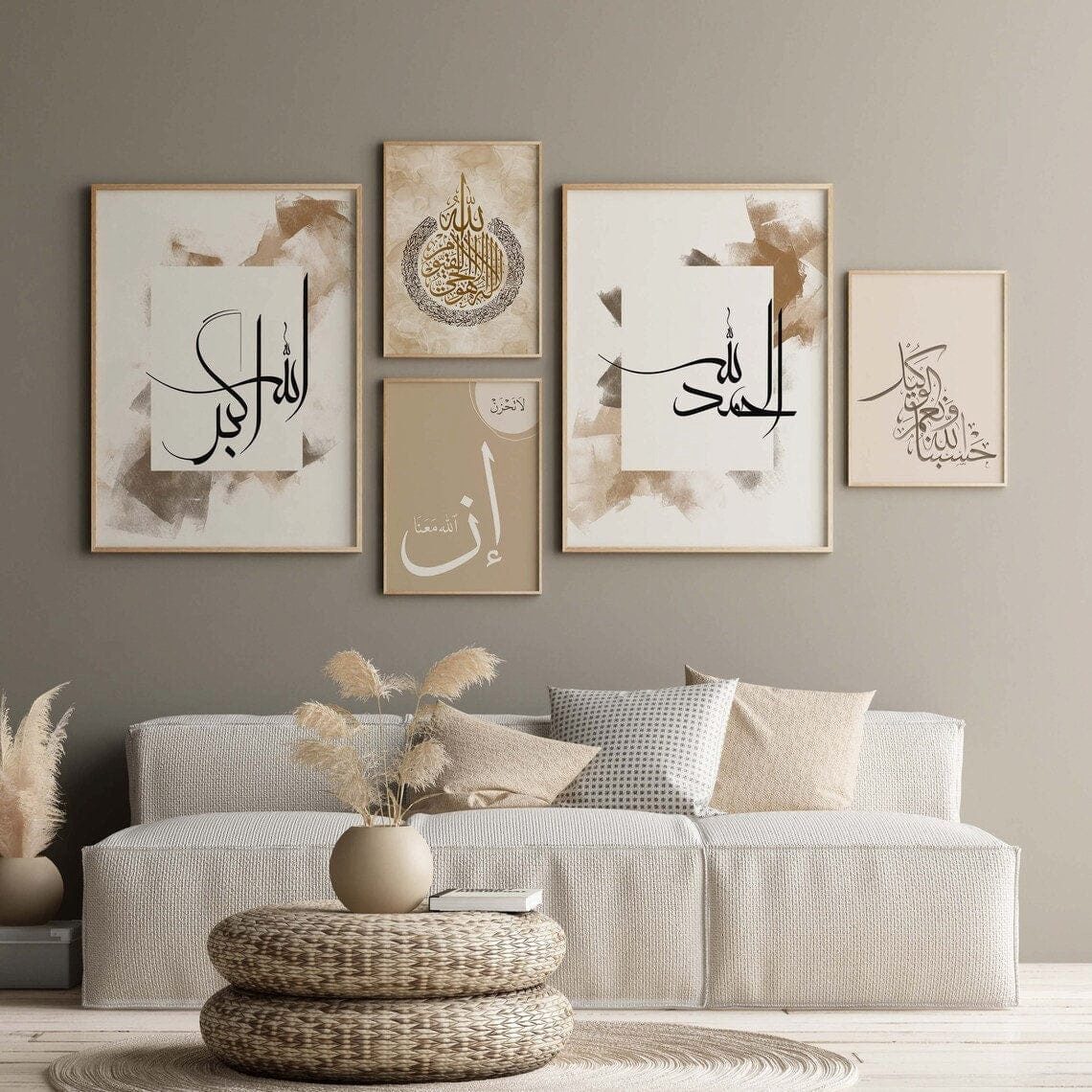 JUSTGOODMOOD Poster Kalligraphie Gold Wandbilder Wohnzimmer Schlafzimmer Deko Print Bilder, D (1 St)