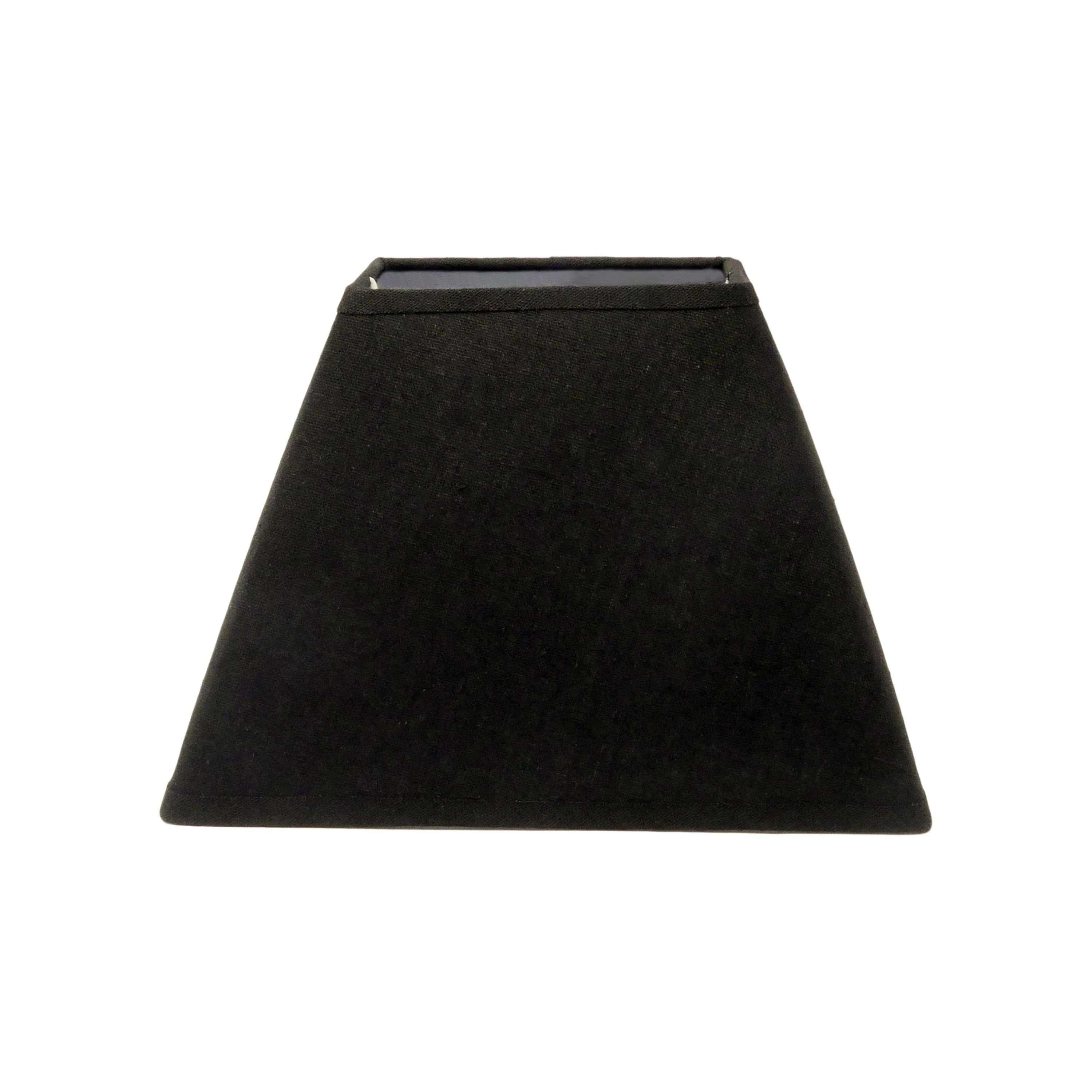 B&S Lampenschirm LampenschirmStoff E14 / E27 Fassung schwarz Trapez H 16 cm günstig online kaufen