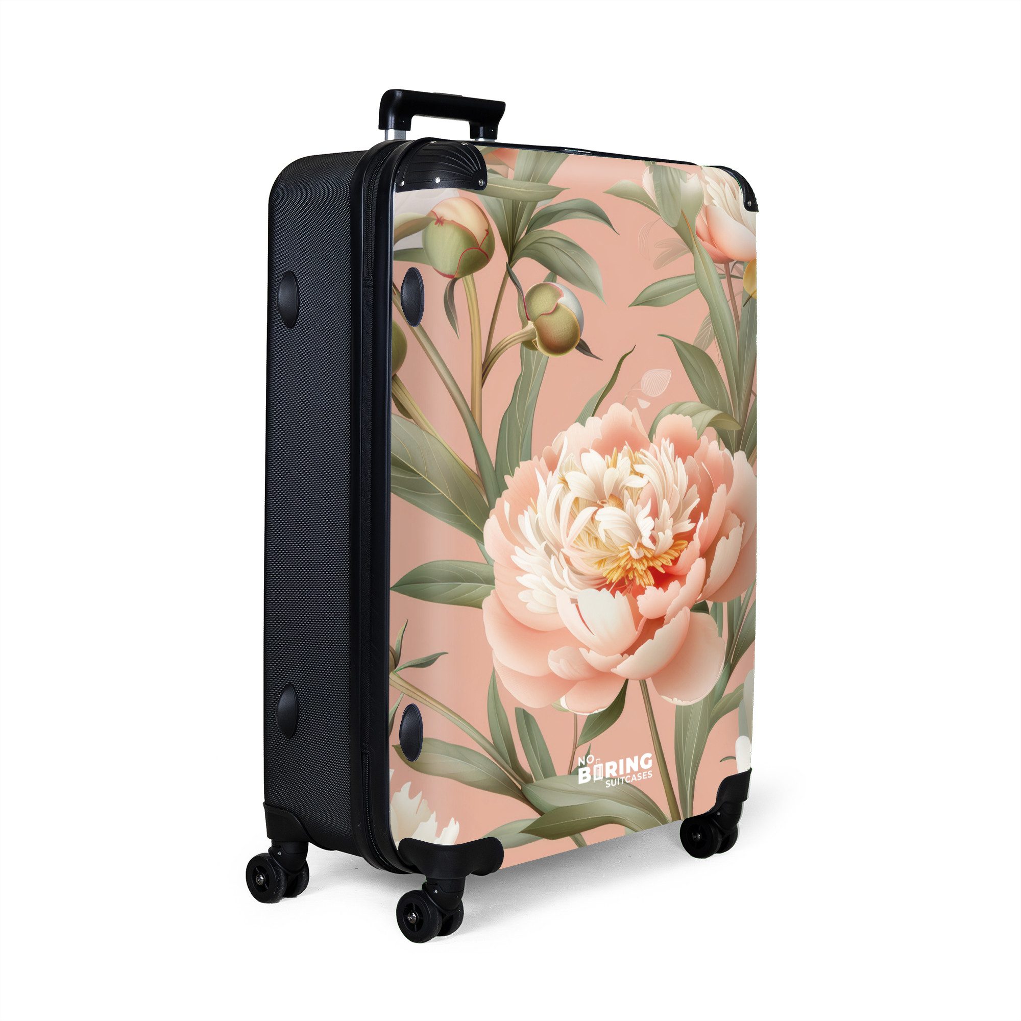 NoBoringSuitcases.com© Hartschalen-Trolley Rosa mit Pfingstrosen 77 günstig online kaufen