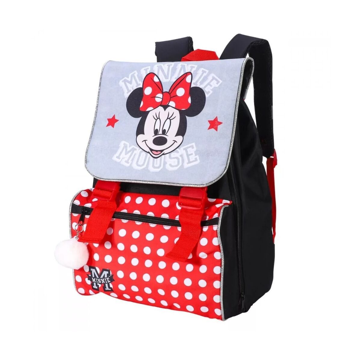 Disney Kinderrucksack Disney Minnie Schulranzen, Tasche mit Pompon, 42 cm (1-tlg)