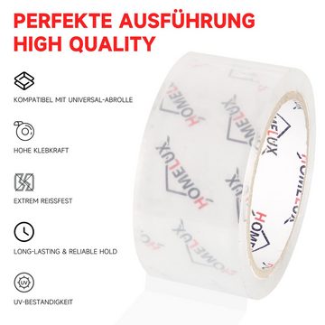 HOMELUX Klebeband 12 St Packband 50mm X 66m Paketband Paketklebeband (12-St, 12-St) Stark Haftend und Reißfestigkeit - Für Verpacken, Versand und Umzug