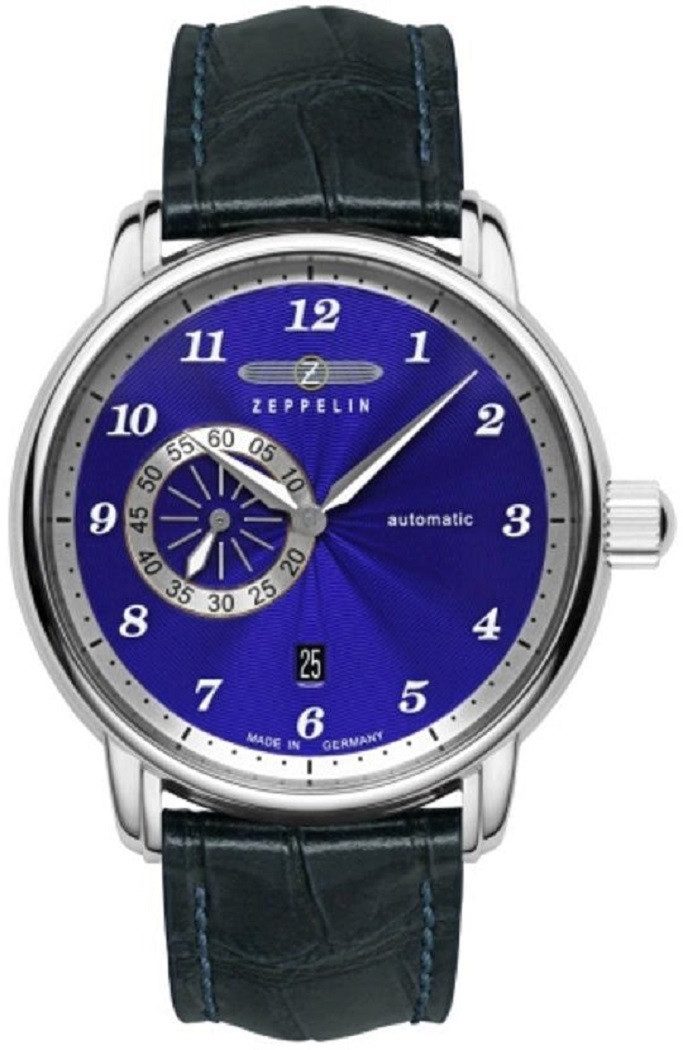 ZEPPELIN Automatikuhr Herrenuhr Automatik, blaues Zifferblatt, Edelstahl