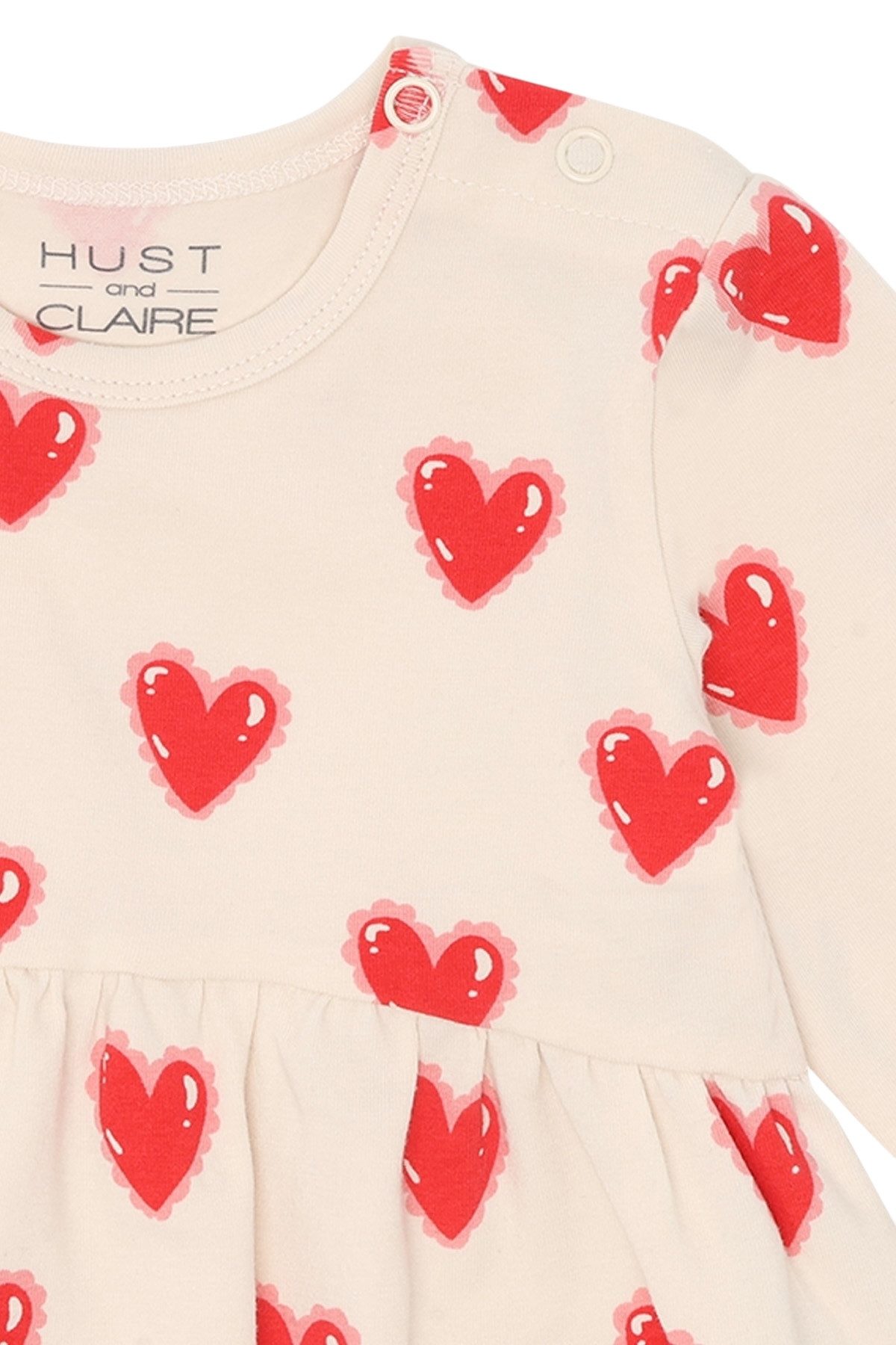 Hust & Claire A-Linien-Kleid HCKis Spring Love (1-tlg) Hust & Claire Mädchenkleid Kis Spring Love, Herz-Print, Langarm