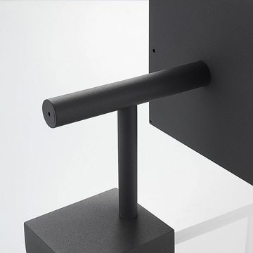 Lucande LED Außen-Wandleuchte Cube, LED-Leuchtmittel fest verbaut, warmweiß, Modern, Aluminium, Glas, graphitgrau, klar, 1 flammig, inkl.