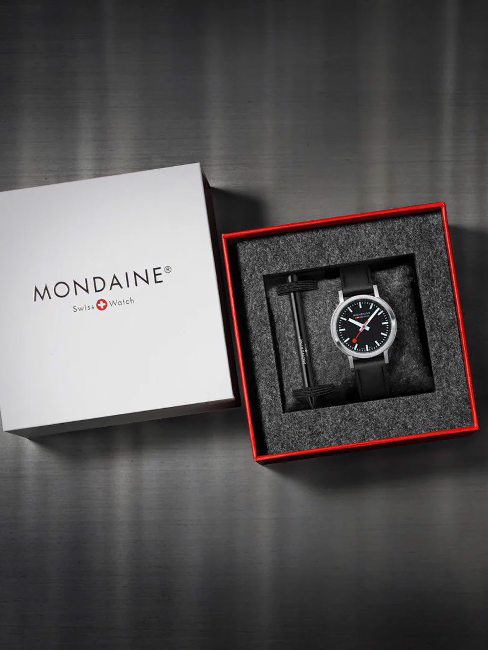 MONDAINE Quarzuhr Mondaine MST.34020.LBV.SET Damenuhr Stop2go 34mm 3ATM Mondaine MST.34020.LBV.SET Damenuhr Stop2go 34mm 3ATM