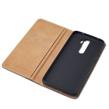 FITSU Handyhülle Handytasche für Xiaomi Note 8 Pro Hülle Schwarz 6,53 Zoll, Flipcase für Xiaomi Note 8 Pro Handyhülle, Handytasche mit Kartenfach