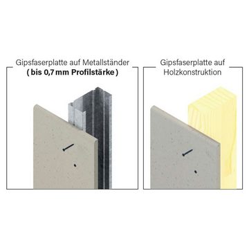 adunox Schnellbauschraube Faserplattenschrauben Hi-Lo-Gewinde phosphatiert PH2, (1000 St)