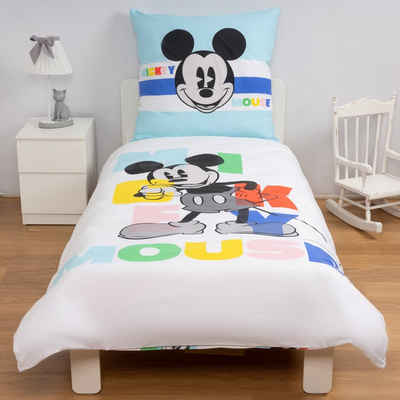 Wendebettwäsche Disney Home Mickey Kinder Wendebettwäsche Set, Disney, 2 teilig, Mit Reißverschluss, 100% Baumwolle