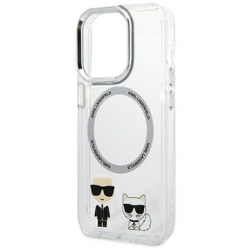 KARL LAGERFELD Handyhülle Case MagSafe Katze transparent iPhone 14 Pro 6,1 Zoll, Kantenschutz