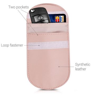 kwmobile Schlüsseltasche, für Autoschlüssel mit Diebstahlschutz - Keyless Go Hülle - 2 Innentaschen - RFID Blocker Auto Schlüssel Funkschlüssel Kunstleder Tasche