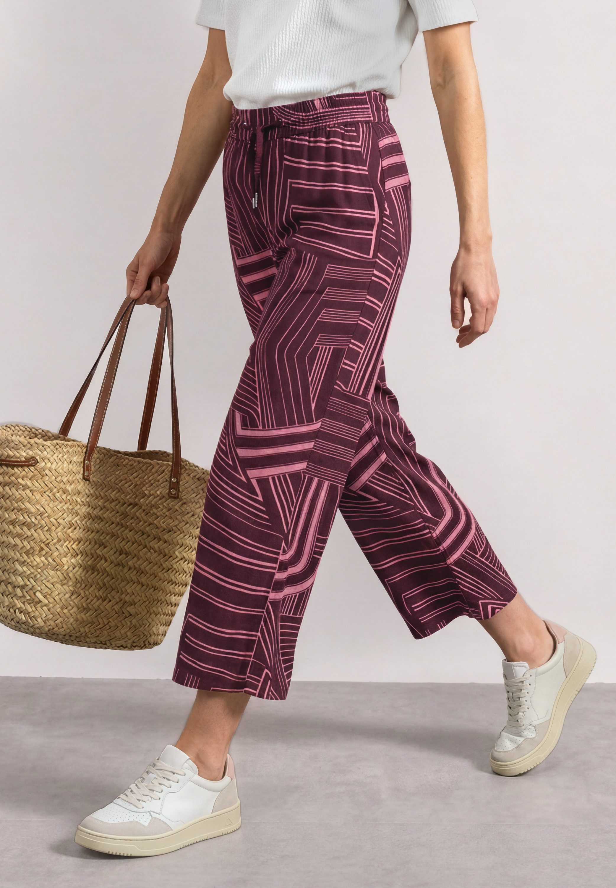STREET ONE Culotte Style Emee 7/8 High Waist Culotte - Sommerhose - mit Muster
