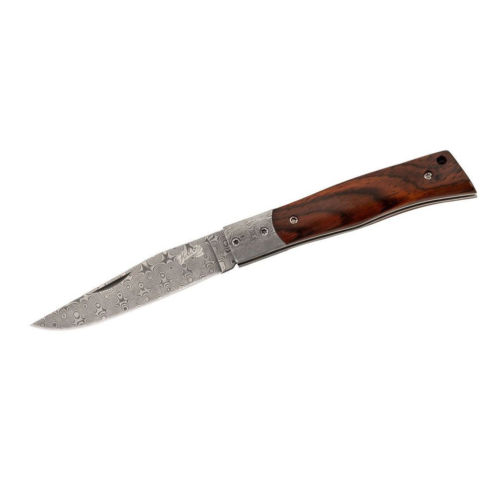 Herbertz Taschenmesser Taschenmesser, Damast, Sandelholz-Griff, Fangriemenöse, (Herbertz Taschenmesser, Damast, Sandelholz-Griff, Fangriemenöse), attraktive 110-lagige Damast Stahl-Klinge
