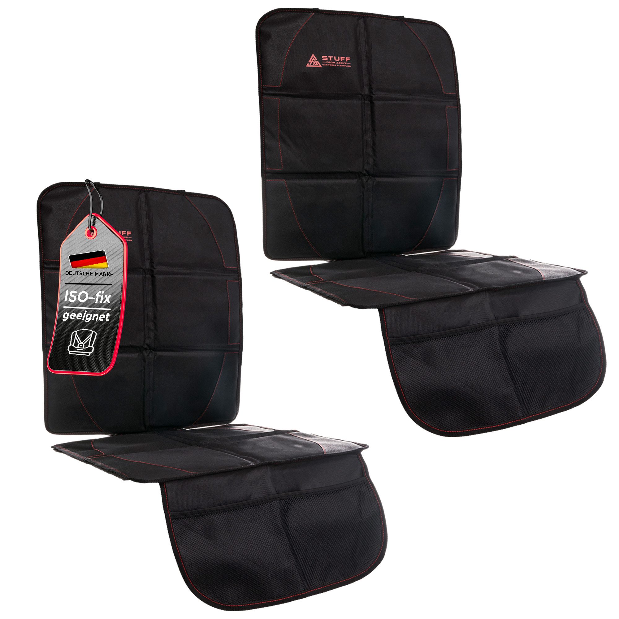 stuff from above Autositzschutz Universal Autositzschoner und Kindersitzunterlage (Iso-Fix geeignet), mit Netztasche, für alle Automarken geeignet, für Vordersitz, Rücksitz & Kindersitz
