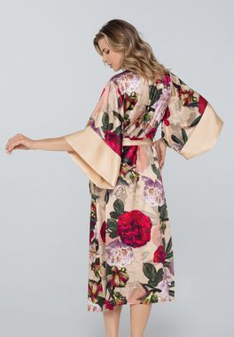 Marc&André Kimono PETAL BEAUTY, Seide, Schnürverschluss, mit Blütendruck