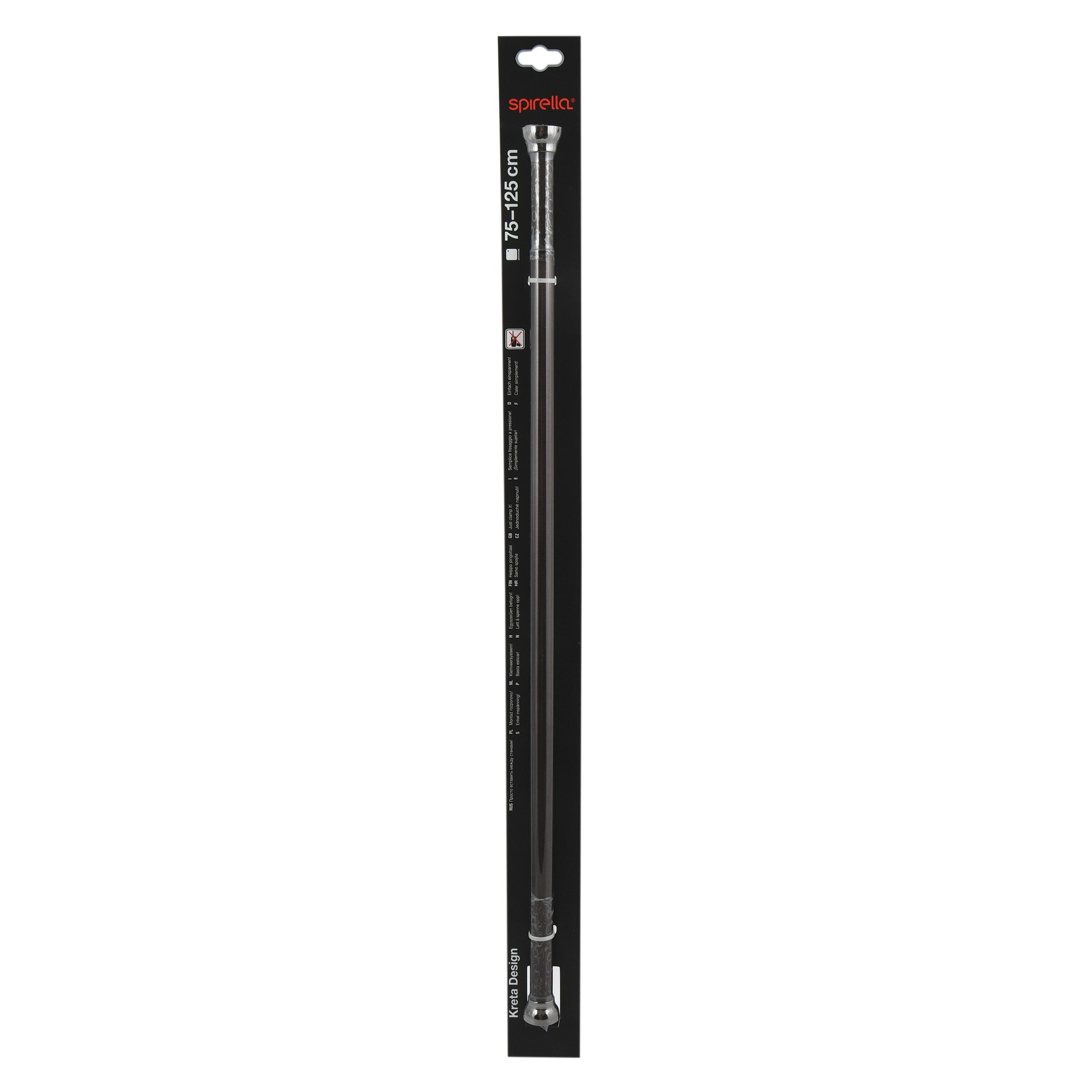 spirella Duschvorhangstange spirella KRETA Duschvorhangstange 75-125 Schwarz