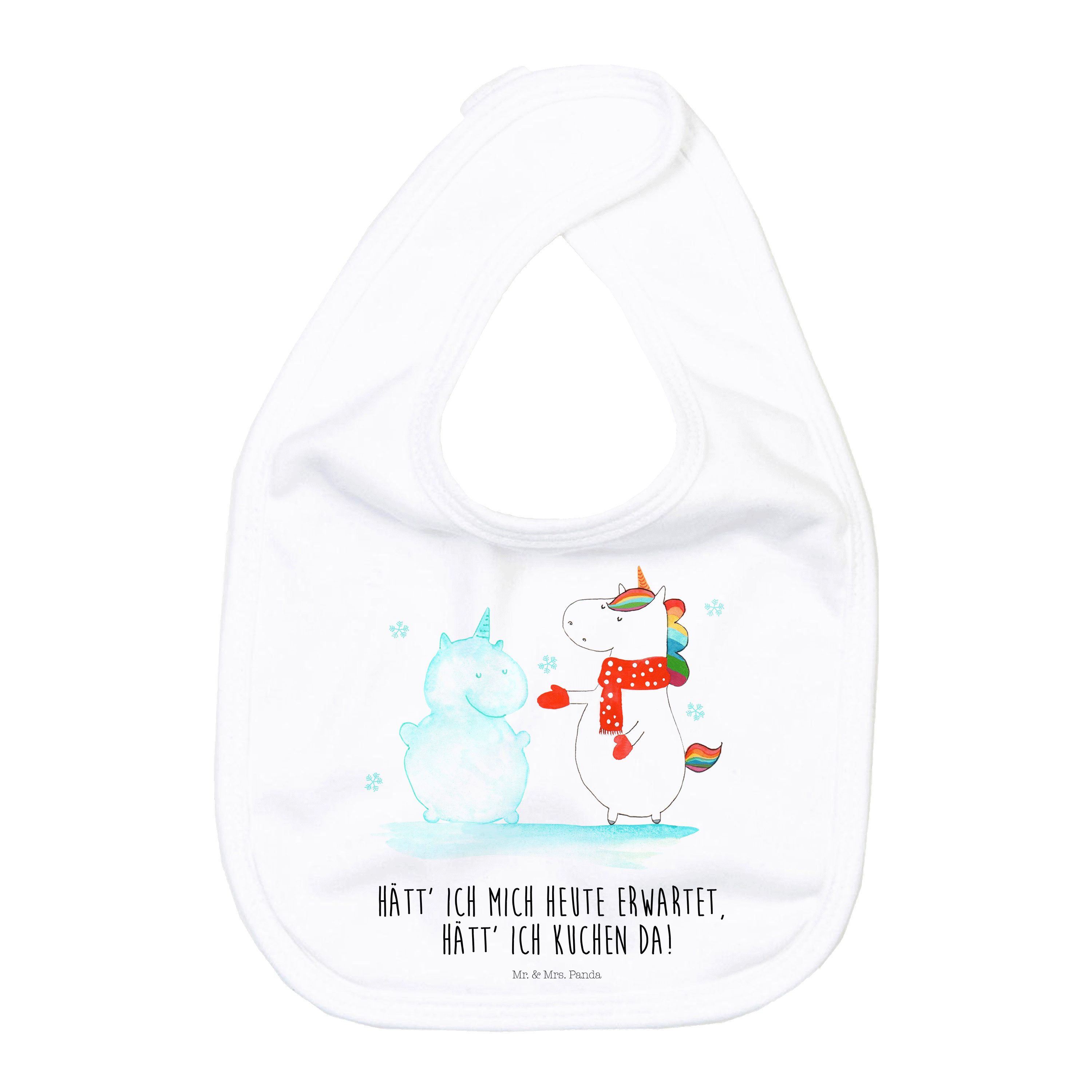 Tragetuch Einhorn Schneemann - Weiß - Geschenk, Geschenk für Geburt, Lätzchen