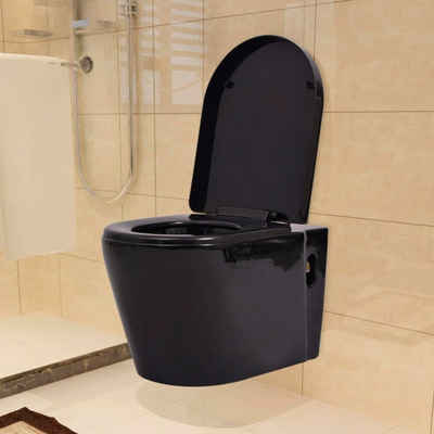 vidaXL Wand-WC-Befestigung »vidaXL Hänge-Toilette mit Unterputzspülkasten Keramik Schwarz«