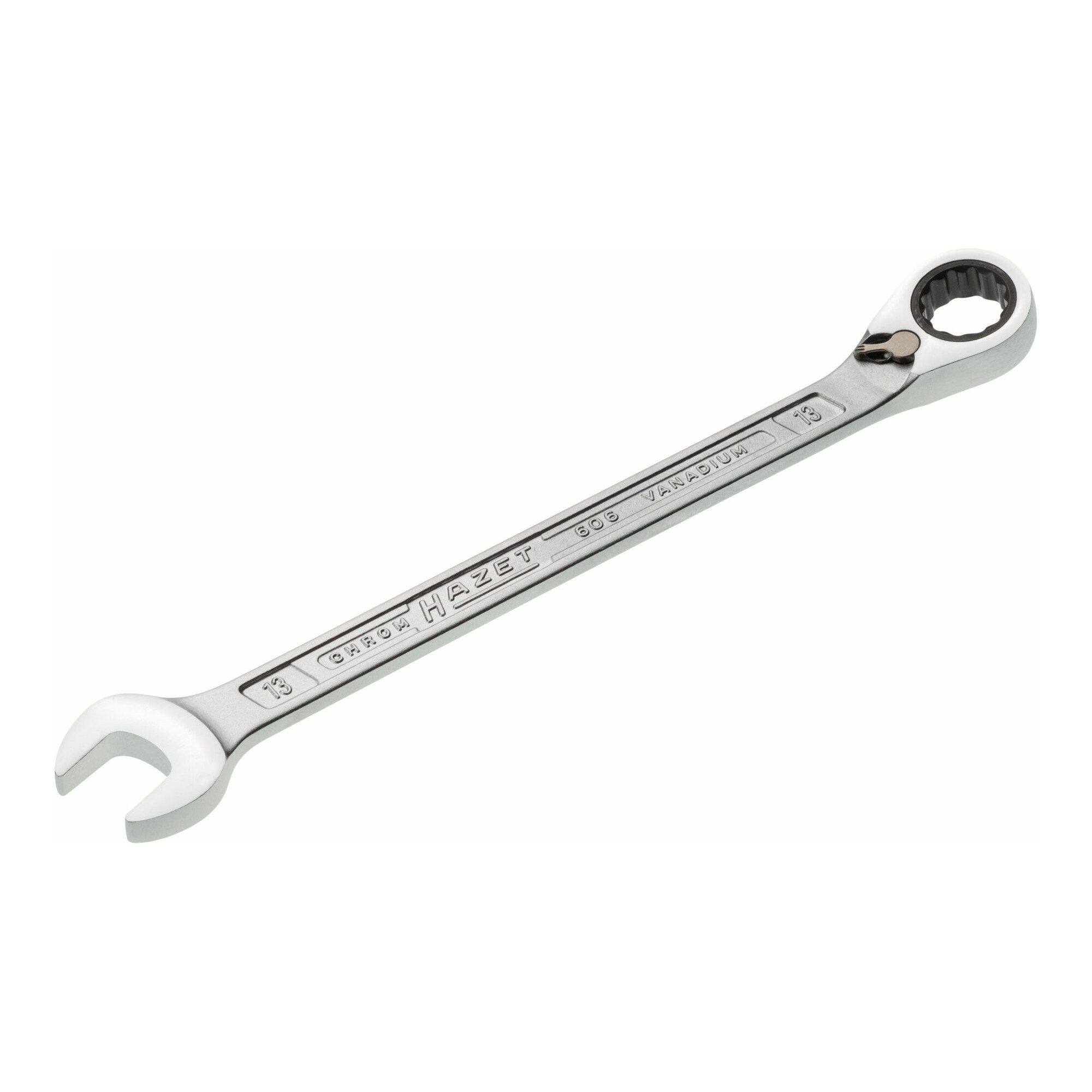 HAZET Ratschenringschlüssel HAZET Knarren-Ring-Maulschlüssel 606-13 13 mm