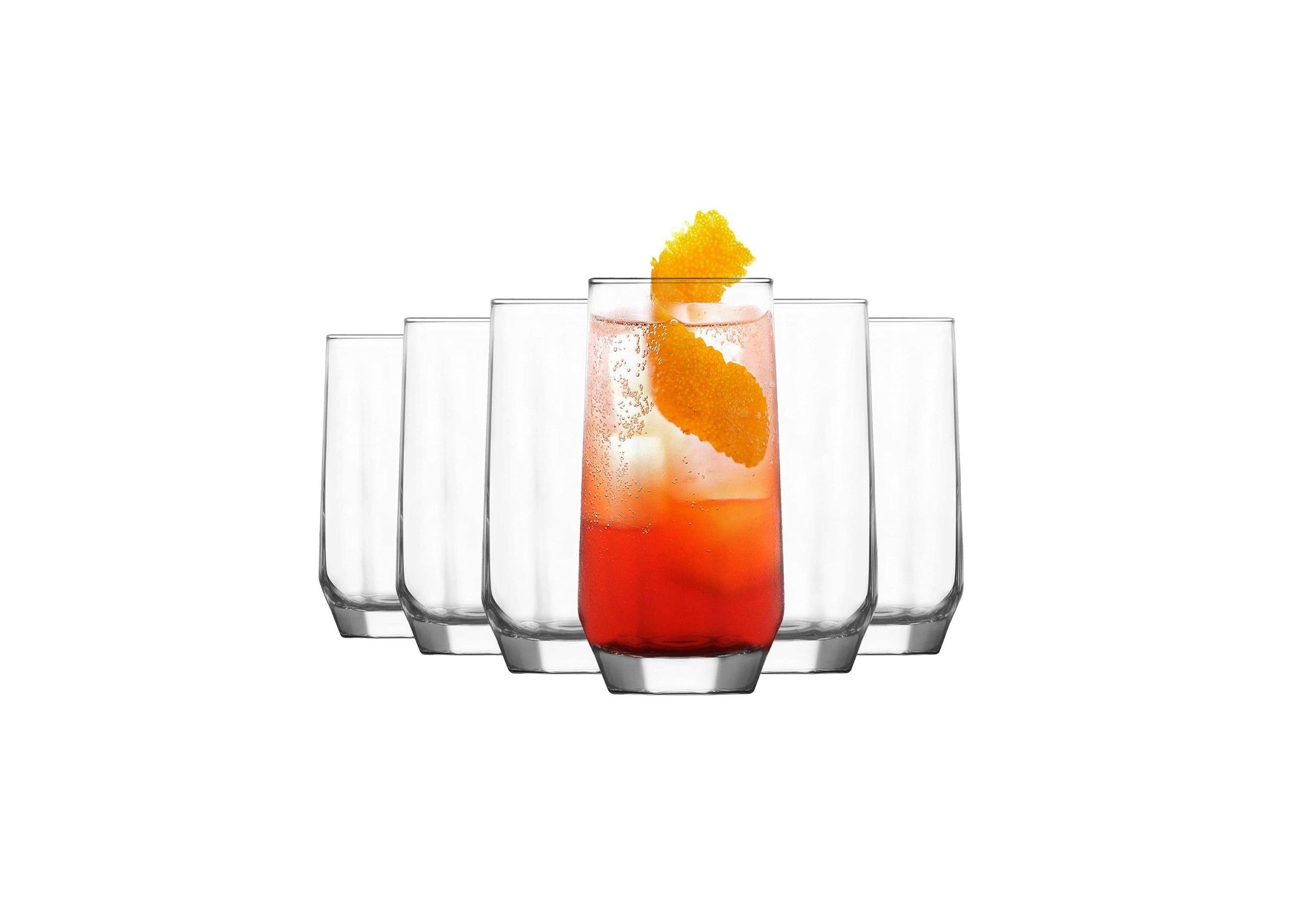 Gläser-Set Diamond Highball-Gläser, 6-teilig, 385 ml – Stil trifft Funktionalität