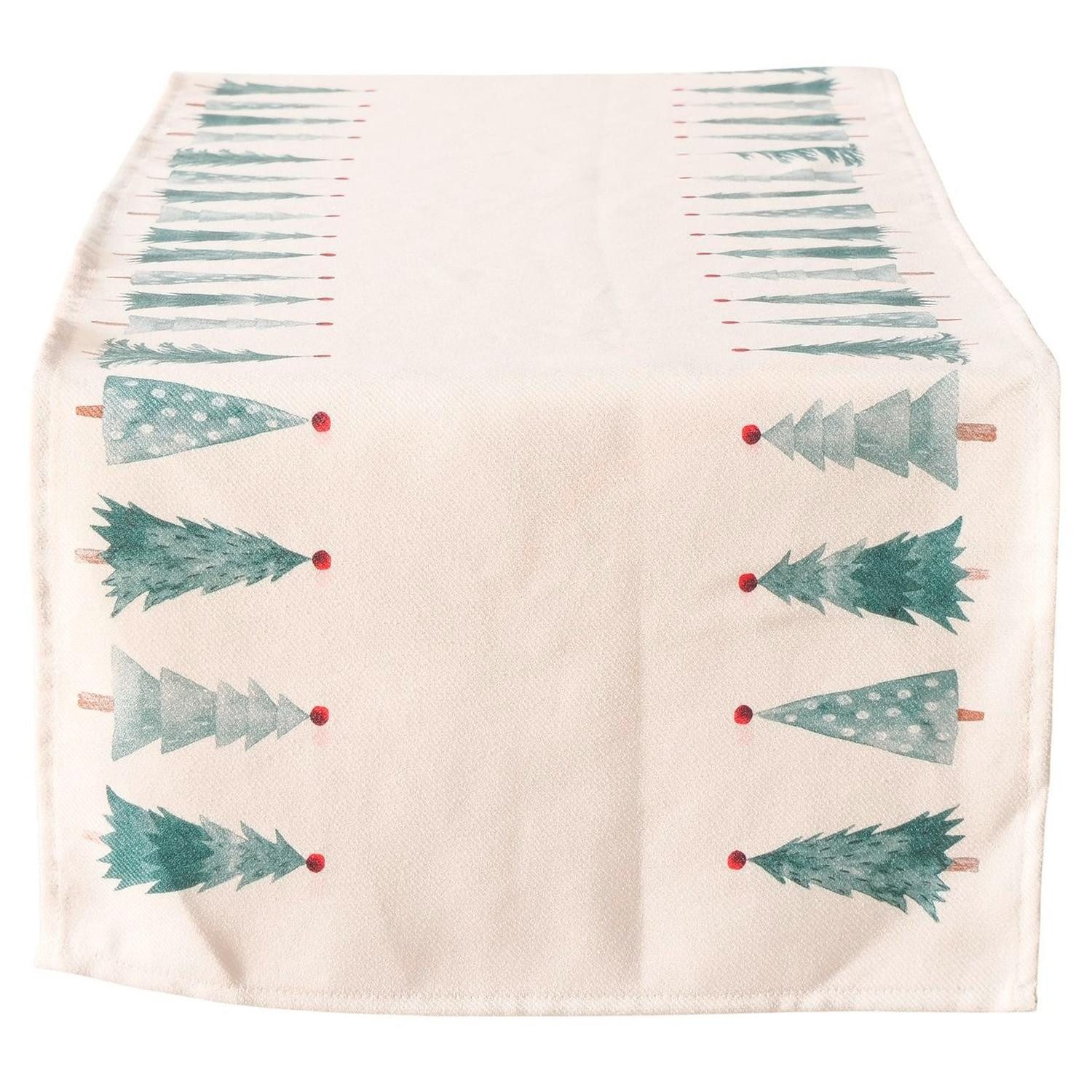 BOLTZE GRUPPE GmbH Вузькі скатертини CAROL, B 40 cm, L 140 cm, Creme, Grün, (1-tlg), mit weihnachtlichem Motiv