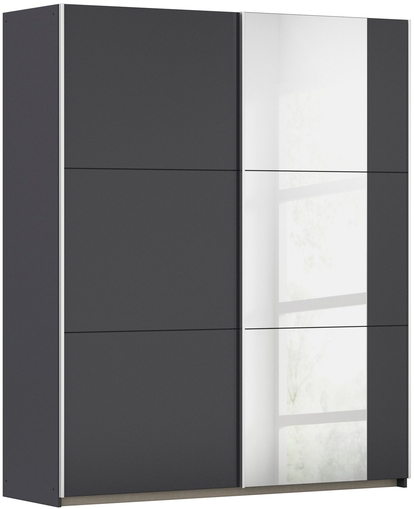 rauch Schwebetürenschrank Kleiderschrank Drehtürenschrank Schrank Garderobe KRONACH (in 3 Ausstattungen BASIC/CLASSIC/PREMIUM, Breiten 131/175/218/261 cm) optional ohne, mit 1 oder 2 Spiegel, viel Stauraum MADE IN GERMANY