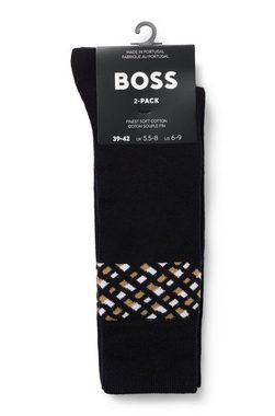 BOSS Businesssocken 2P RS Mono Block CC (Packung, 2-Paar, 2er) mit BOSS Stickerei