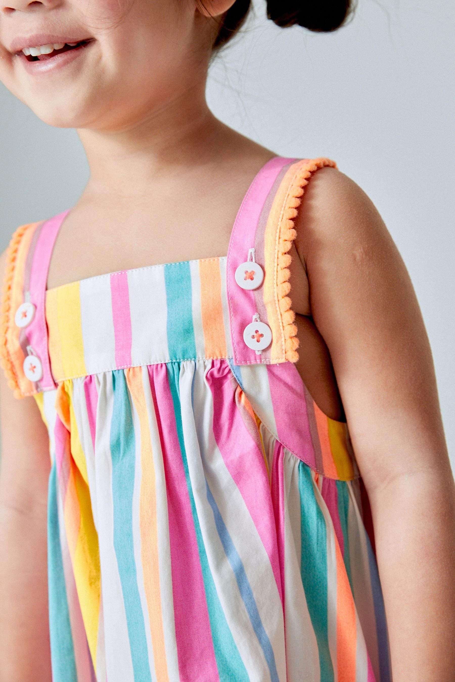 Print Baumwolle Rainbow aus (1-tlg) Stripe Next Sommerkleid Sommerkleid mit