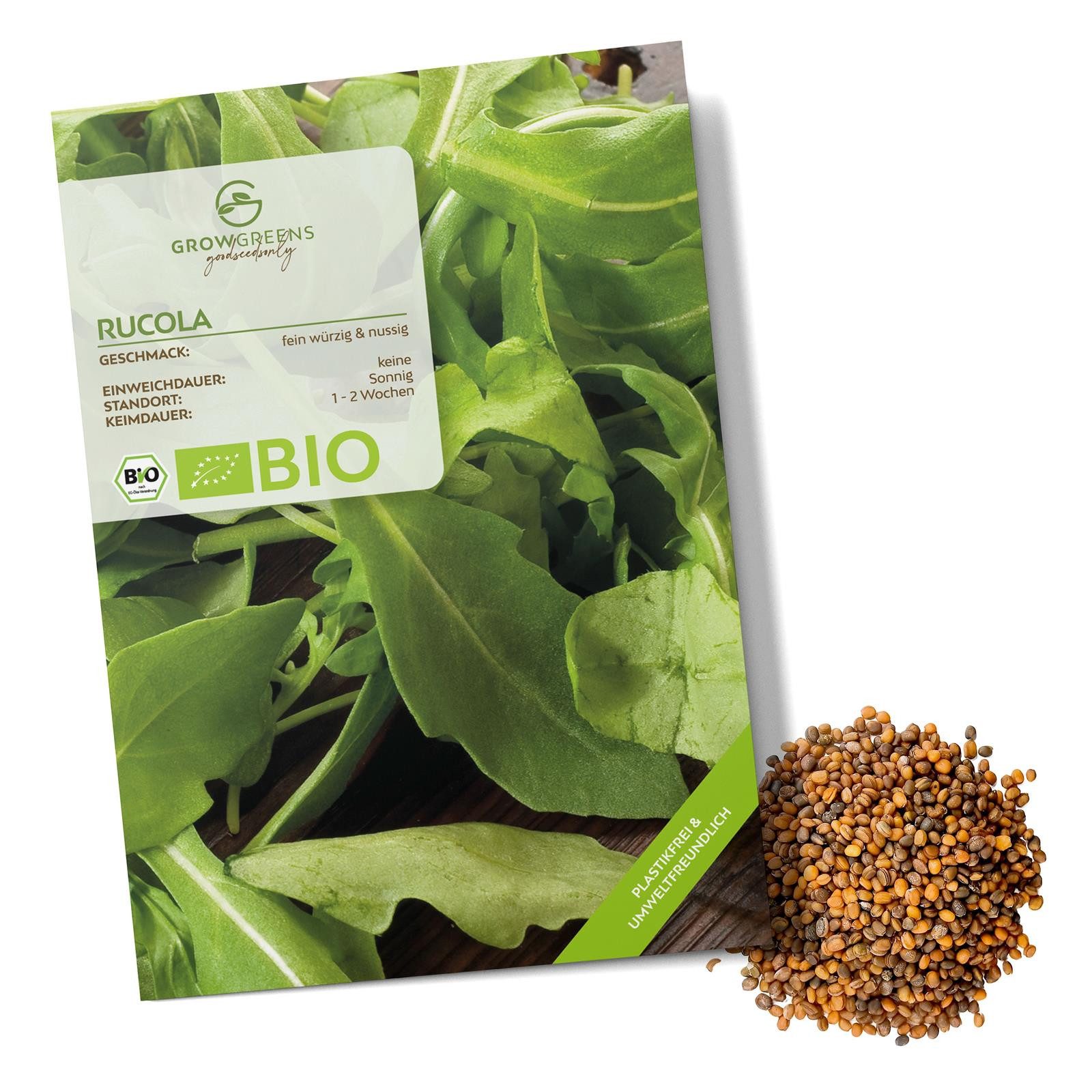 Gemüsesamen BIO Rucola Samen (Eruca sativa) - Rauke Saatgut (500 Korn)