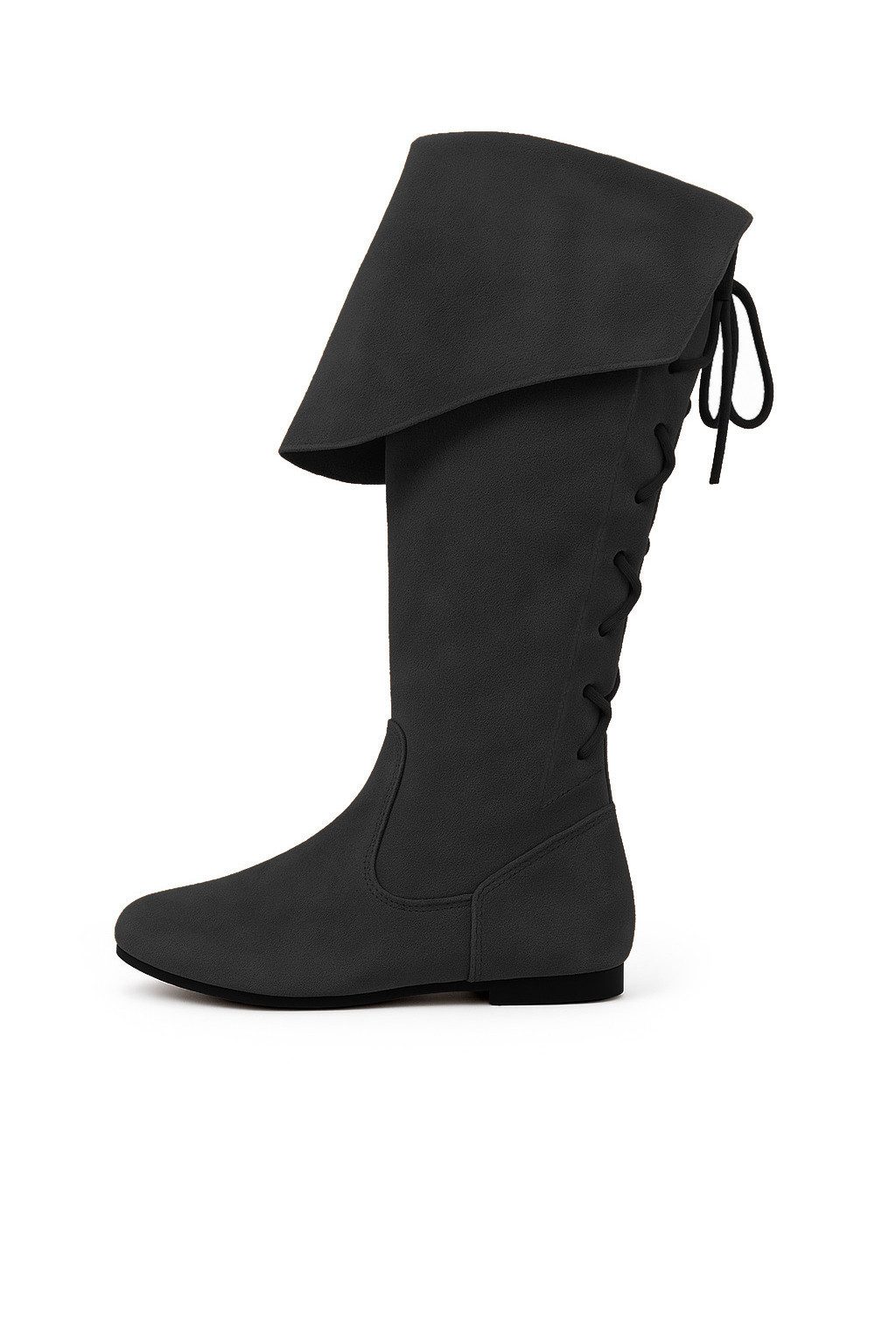Leonardo Carbone Piraten-Kostüm Stiefel "Geoffrey" mit umgeschlagener Manschette, Schnürung hinten, robustes Wildleder