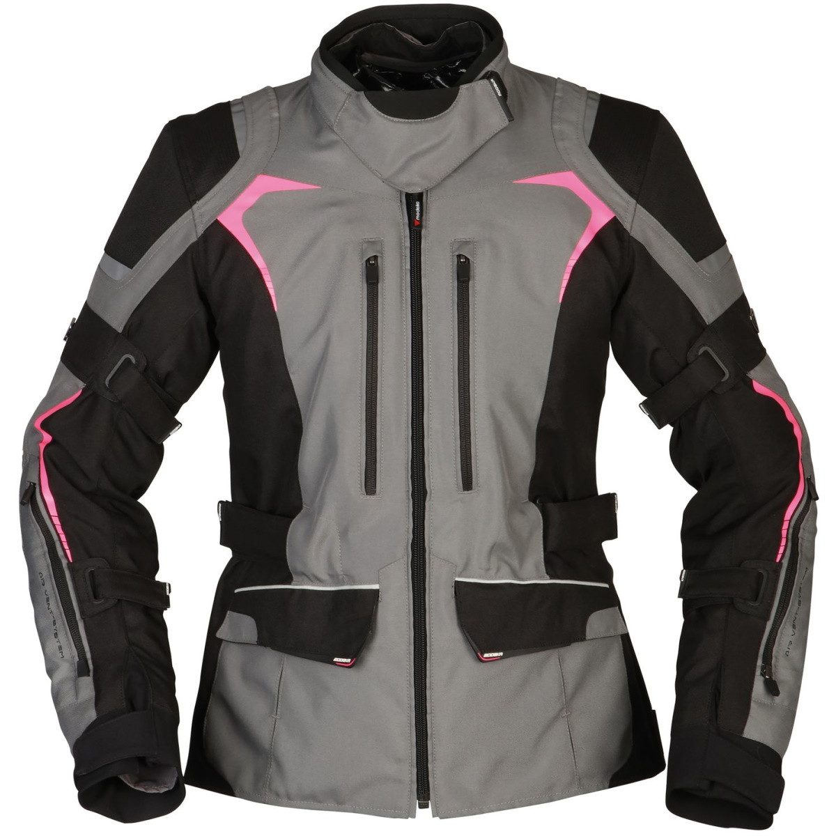 Modeka Motorradjacke Modeka Elaya Lady Textiljacke Damen grau / schwarz atmungsaktiv