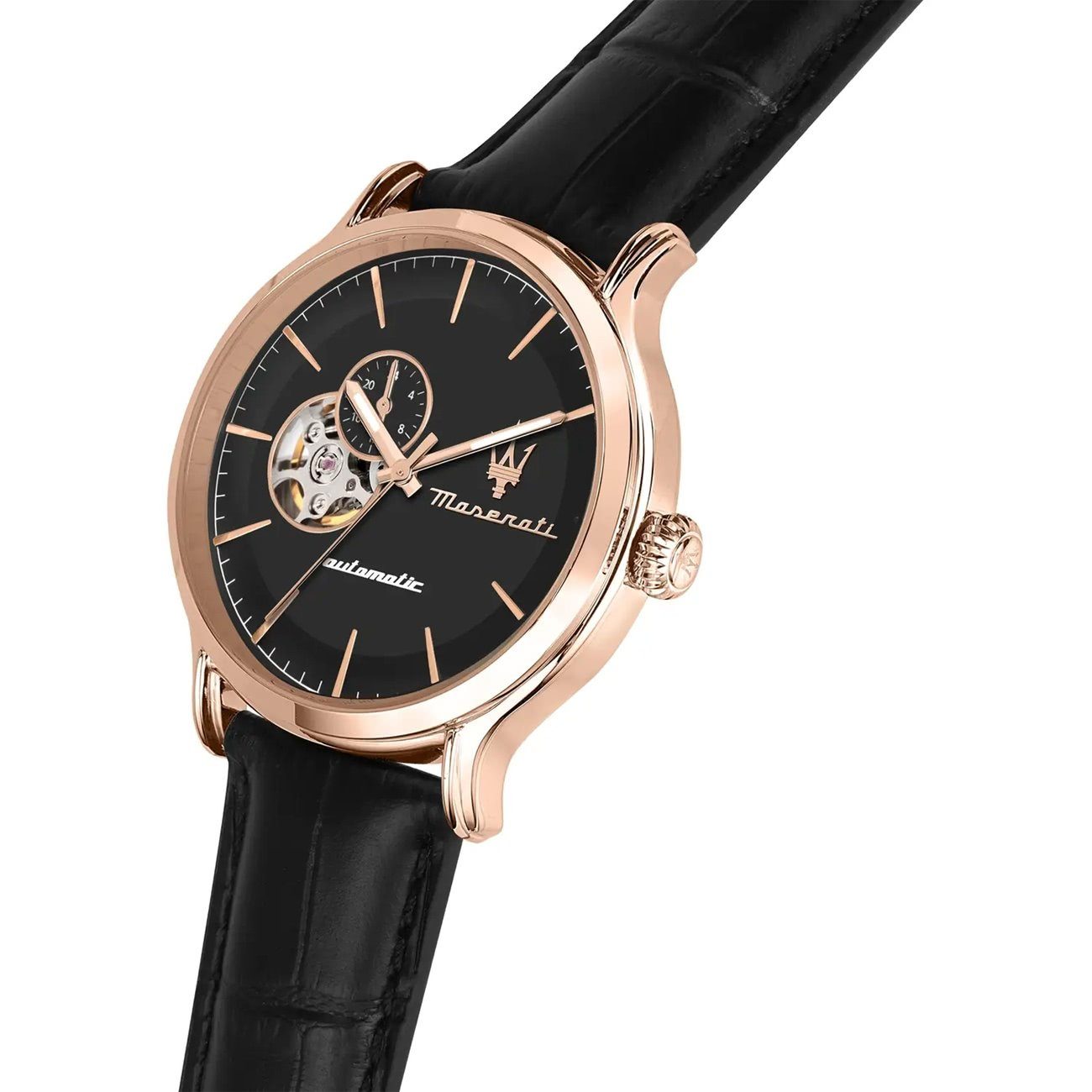 MASERATI Quarzuhr Maserati Herren Uhr Analog EPOCA, (Analoguhr), Herrenuhr rund, groß (ca. 42mm) Lederarmband, Made-In Italy