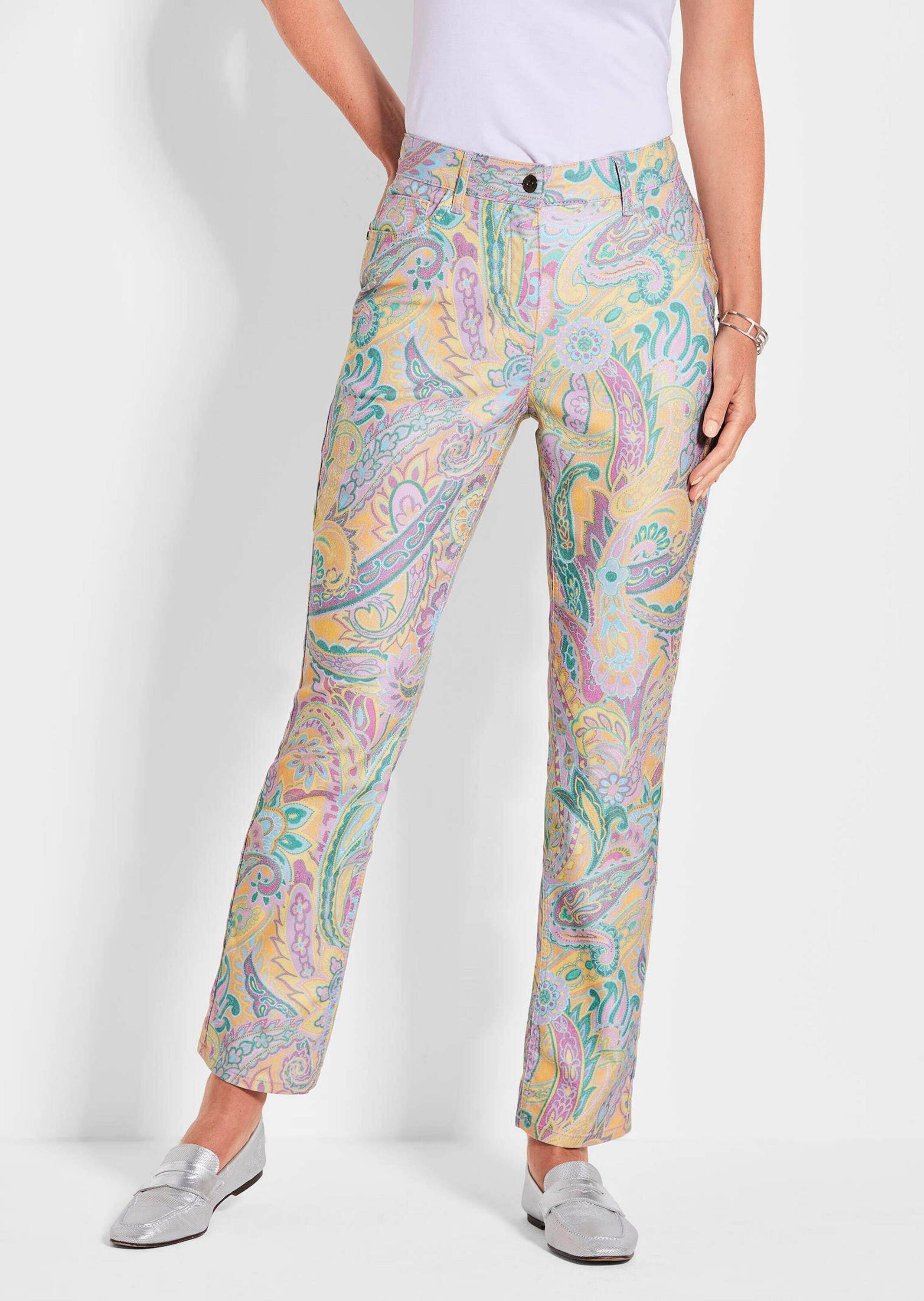 GOLDNER Stoffhose Elegante Hose LOUISA mit Paisley-Muster In schmaler Passf günstig online kaufen