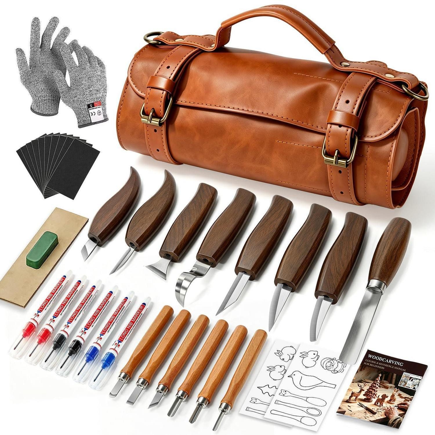 LuxusKollektion Modellierwerkzeug DIY Holzschnitzset 23-teilig Luxusbraun, (1 St)