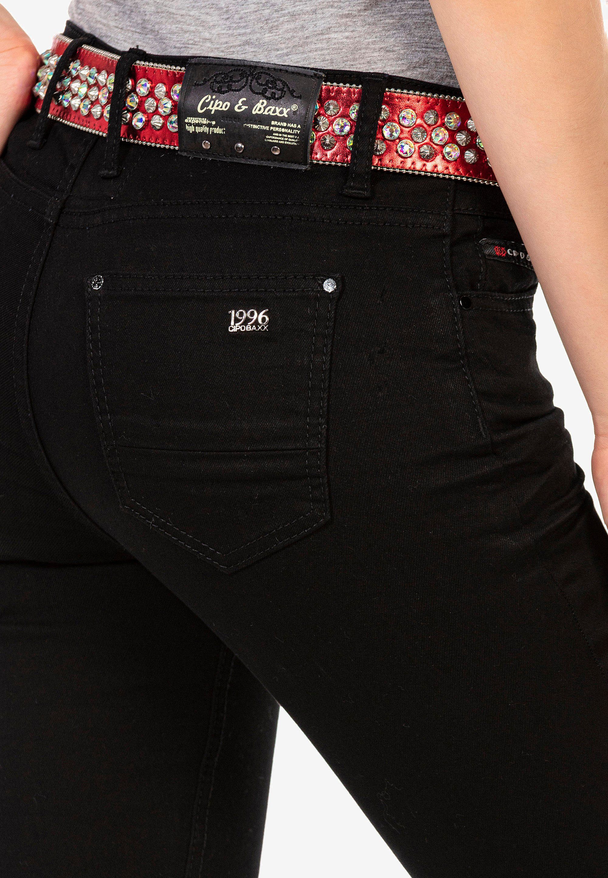 Damen Jeans Cipo & Baxx Slim-fit-Jeans in figurbetontem Slim Fit-Schnitt