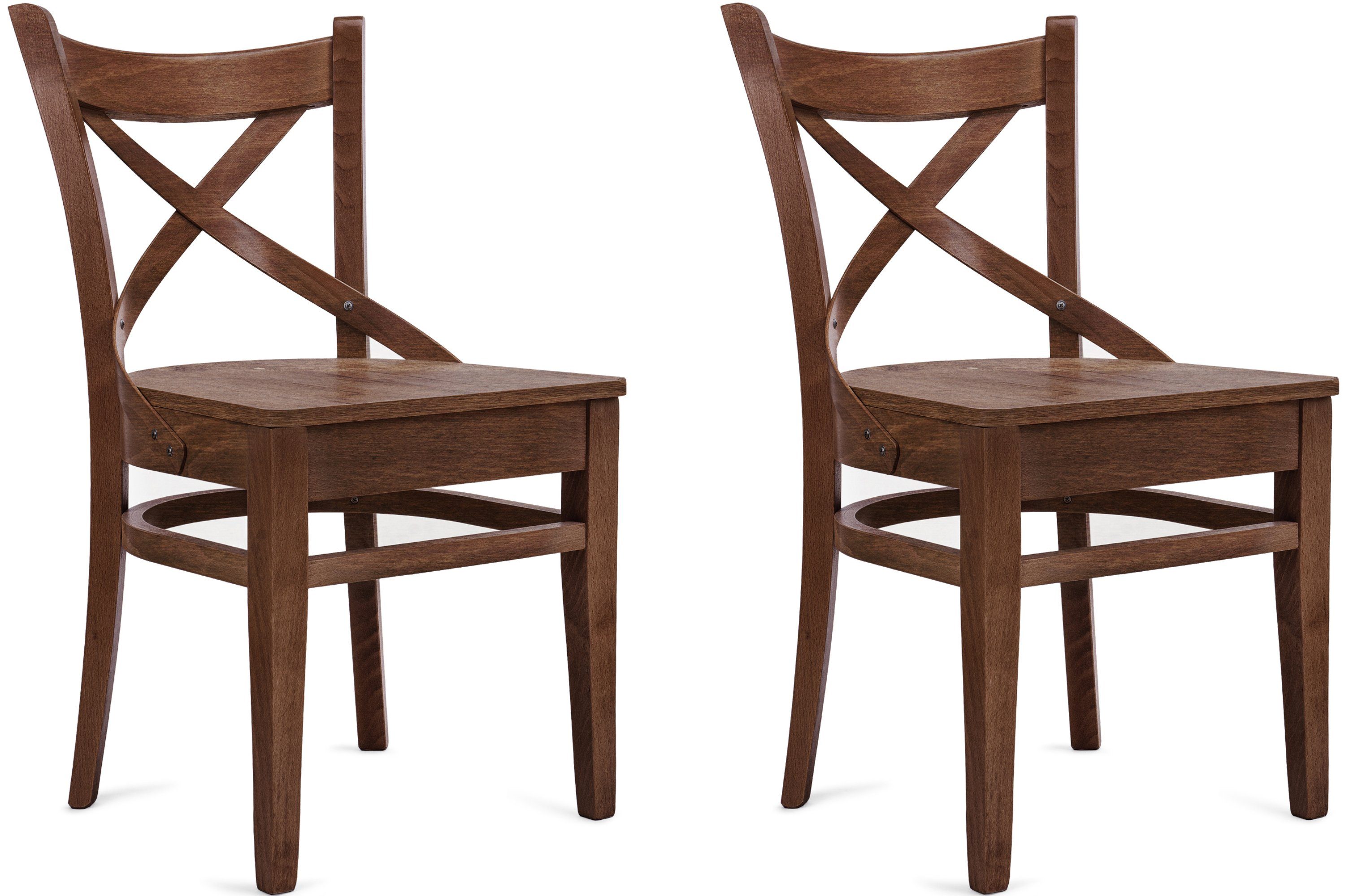 KONSIMO® Holzstuhl TEMOS Esszimmerstühle, ideal für die Küche, fertigmontiert (Set, 2 St), gestell aus Massivholz, hergestellt in der EU