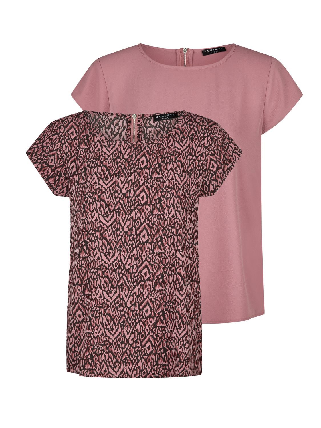 DENIMFY T-Shirt Damen Sommer Top DFAda 2er Pack Regular Fit (Vorteilspack, günstig online kaufen