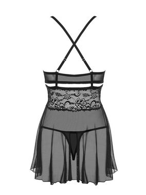 Obsessive Negligé Babydoll schwarz mit String Negligee Chemise (2-tlg)