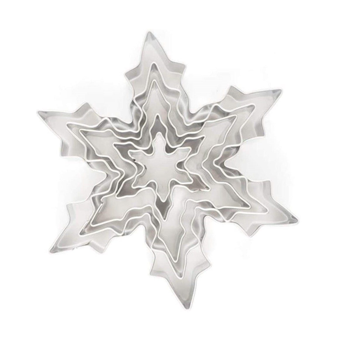Neustanlo Ausstechform Schneeflocke Ausstecher Set 5-teilig aus Edelstahl für Kekse, ideal für kreative Keksgestaltung