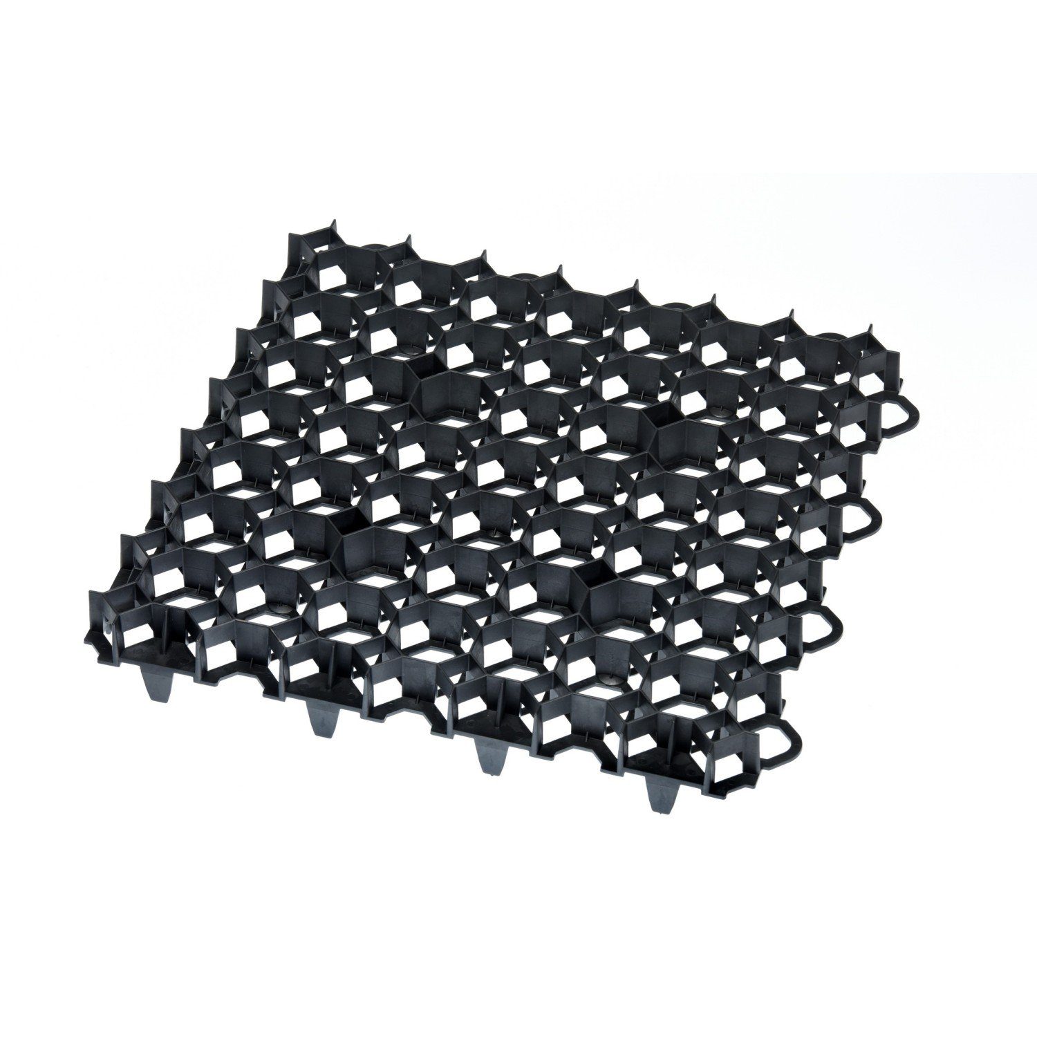 acerto® Rasenkante acerto Rasengitter Kunststoff Platte schwarz 49x49x4 cm Befahrbar