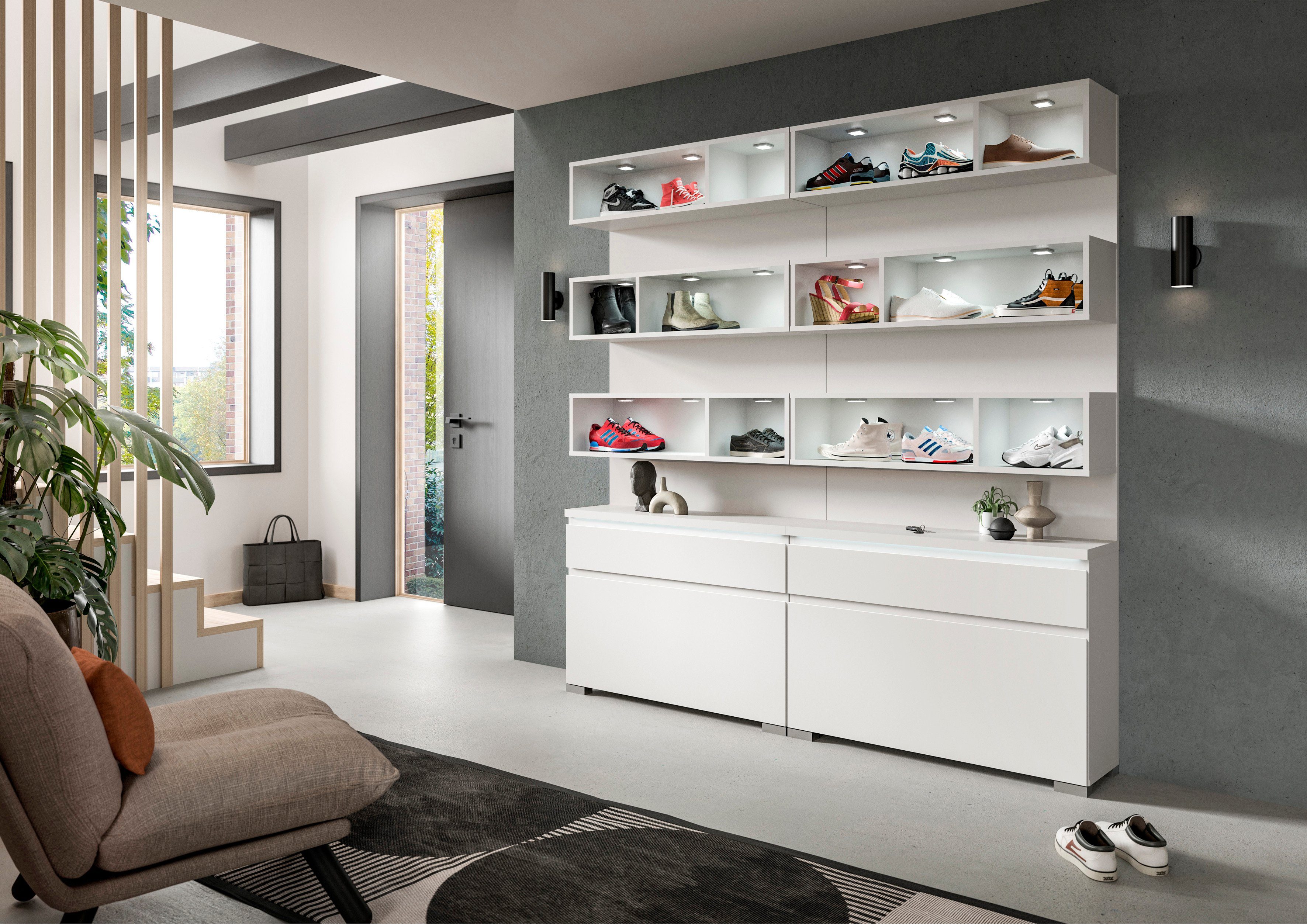 Home affaire Schuhschrank Skoskap, Aufsatzregal, passend für Schuhschränke der Serie Skoskap 6 Fächer, viel Stauraum, Regal zur Präsentation der Lieblingsstücke
